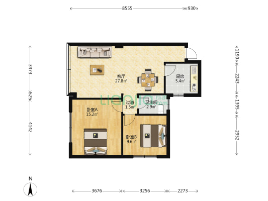 通华小区 2室1厅1卫 70平方