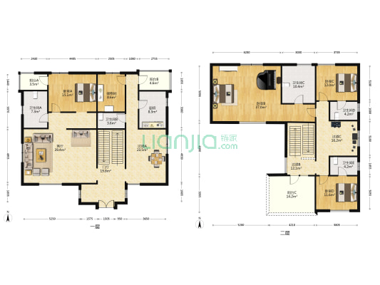 美丽乡村 4室1厅5卫 297平方