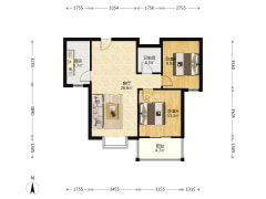 翔天万和城 2室1厅 南-涿州翔天万和城户型图