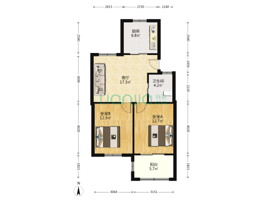 葛羊路3号 2室1厅1卫 60平方