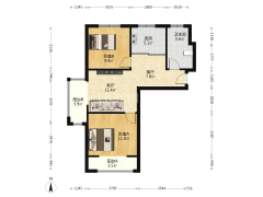 香邑溪谷 2室2厅 南-涿州香邑溪谷户型图