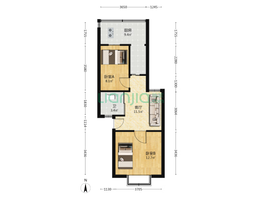 许庄南里 2室1厅1卫 57平方