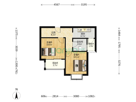 翔瑞新苑(北区) 2室0厅1卫 61平方