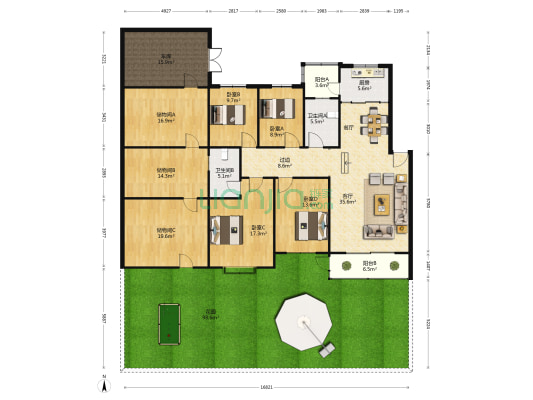 祥和人家 4室1厅2卫 142平方