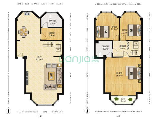 天祥巷11号 3室1厅2卫 175平方