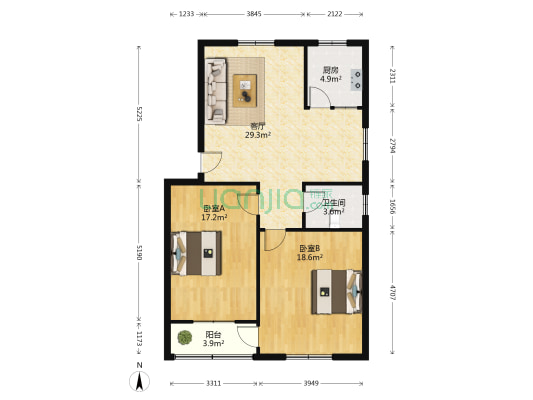 兆丰小区(振兴路) 2室1厅1卫 102平方