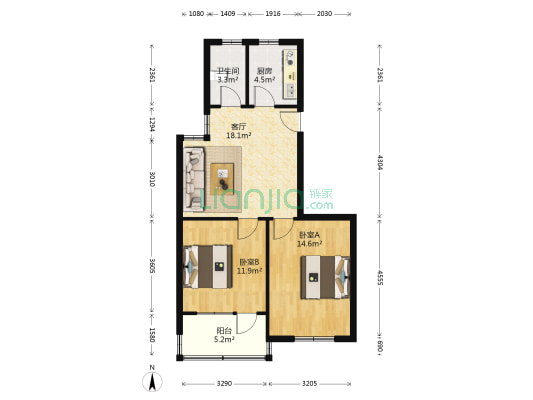 望亭大街 2室1厅1卫 71平方