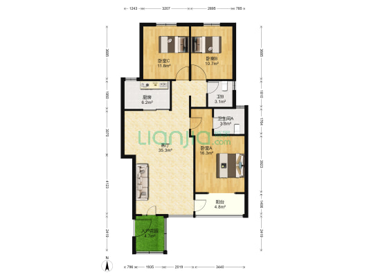 山水映象 3室1厅2卫 106平方