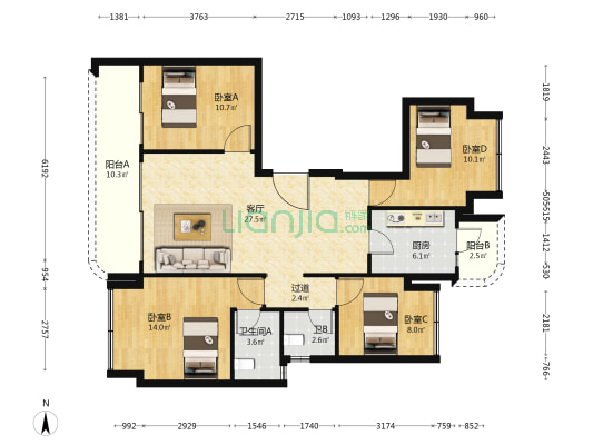 御璟悦来知鹭 4室1厅2卫 120平方
