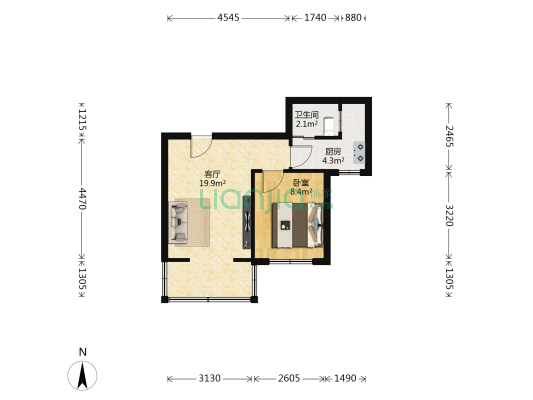 同安小区 1室1厅1卫 49平方