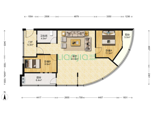 银河小区 2室1厅1卫 97平方