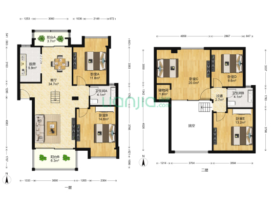 银河城天星湾 5室1厅2卫 134平方