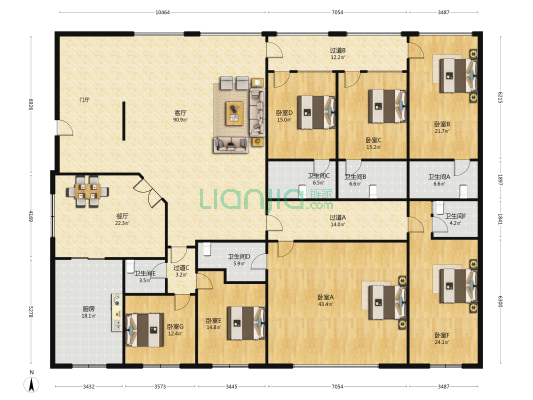 桂湖西路1号 7室2厅6卫 459平方