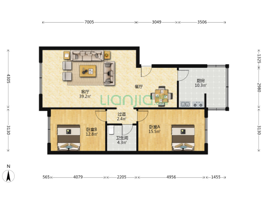 外南街107号 2室1厅1卫 102平方