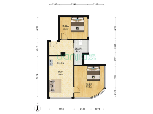 仁恒深之源 2室1厅1卫 87平方