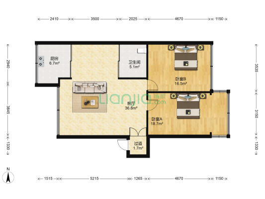 鑫欣园 2室1厅1卫 104平方