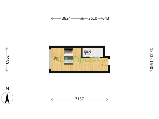 龙城红光里 1室0厅1卫 35平方