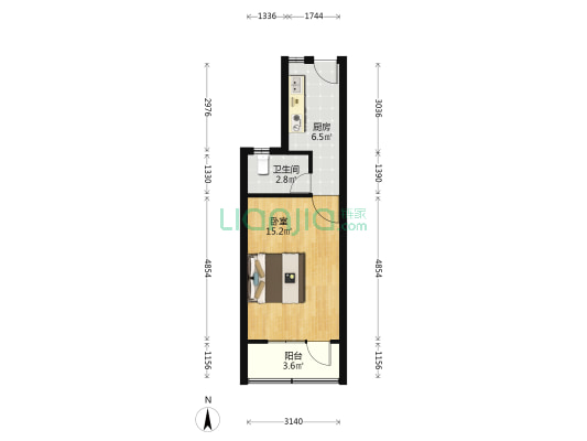 老沪太路258号 1室0厅1卫 34平方