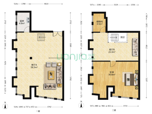 镇江领城国际 1室2厅0卫 86平方