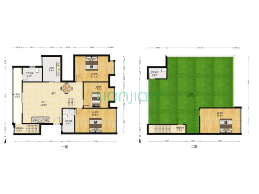 嘉禾苑 4室1厅3卫 160平方