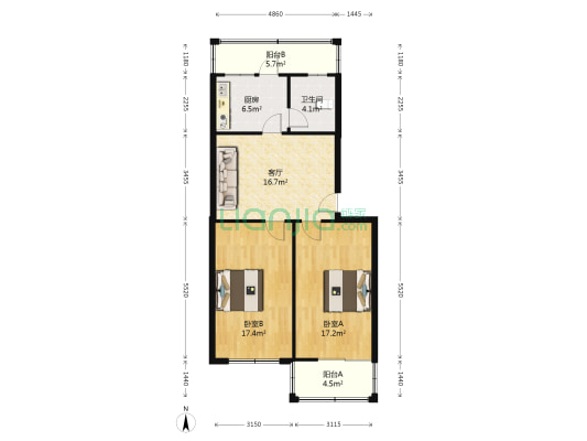 金石南里 2室1厅1卫 90平方