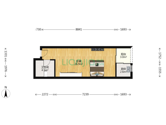 金象大厦 1室0厅1卫 49平方
