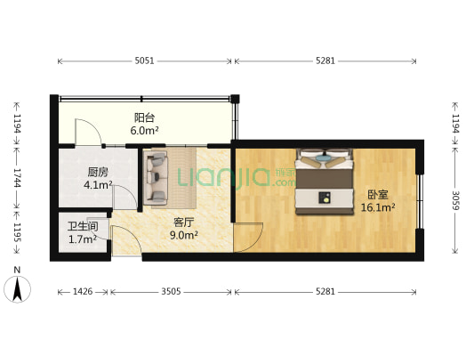 云阳里 1室1厅1卫 41平方