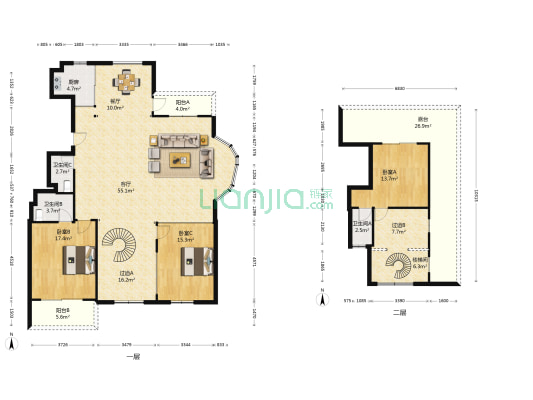 景裕小区 3室2厅3卫 200平方