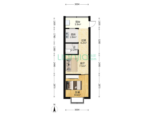 长城苑 1室1厅1卫 44平方