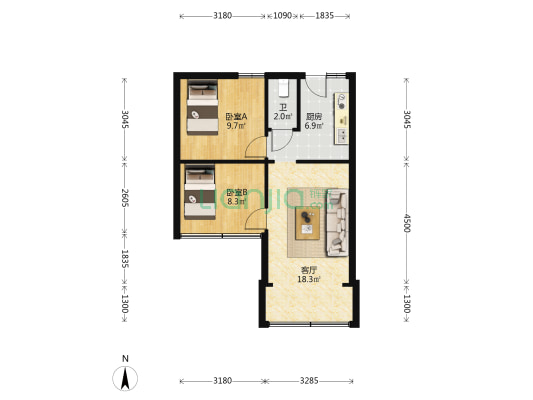 三民东路30号大院 2室1厅1卫 52平方