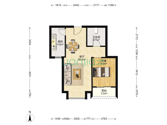 碧水雅苑C1区 1室1厅1卫 68平方