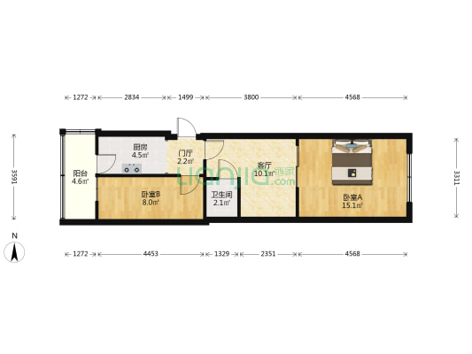 新庆里 2室1厅1卫 39平方