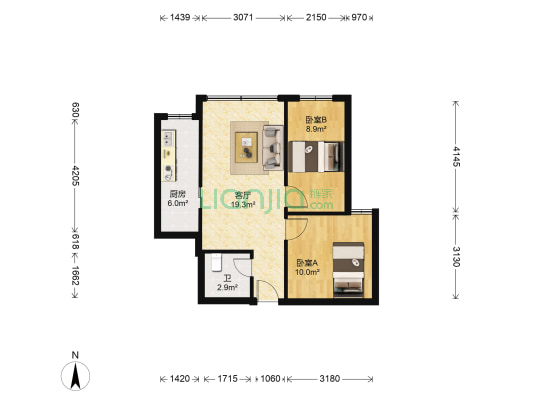 唐乐宫小区 2室1厅1卫 70平方