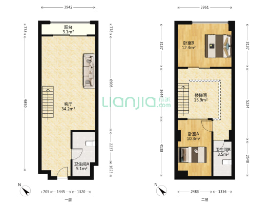 新澳ITI国际 2室1厅2卫 67平方