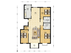 此房一梯两户总高11层小高，三室双卫，带车位-涿州幸福嘉园户型图