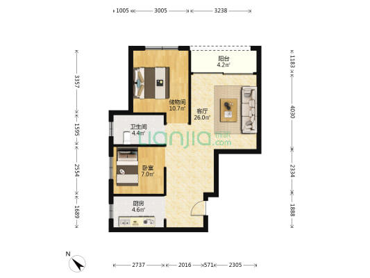 银成街12号 1室1厅1卫 68平方