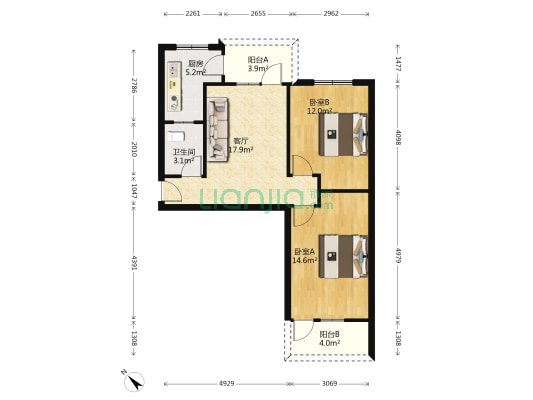 江东民居一区 2室1厅1卫 69平方