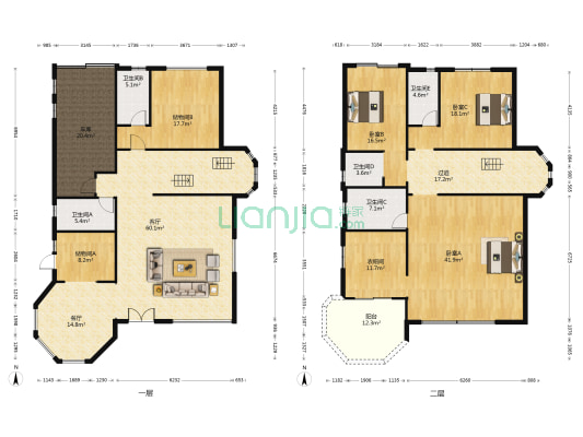 恒大御景半岛玉兰湖 3室2厅5卫 434平方