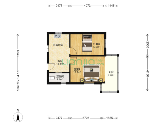 采荷小区洁莲邨 2室1厅1卫 52平方