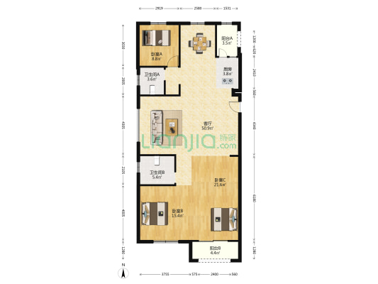 文澜苑(邮电北路) 3室1厅2卫 152平方