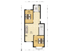 水岸花城，南北通透，户型方正，集中供暖。-涿州水岸花城户型图