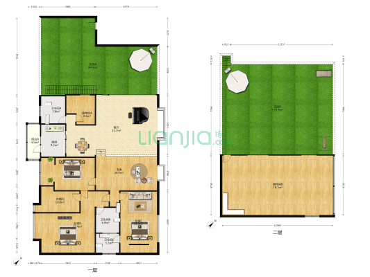 警苑小区 4室1厅3卫 256平方