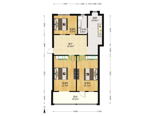 井冈山大道社区 3室1厅1卫 85平方