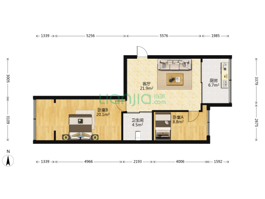 绿云馨园 2室1厅1卫 78平方