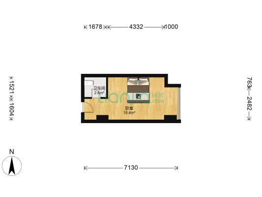 瑞斯丽悦庭 1室0厅1卫 33平方