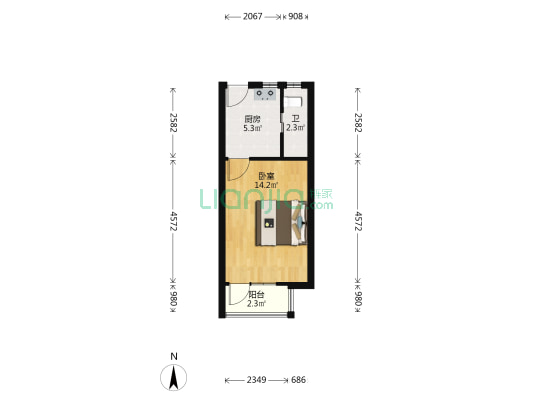 南昌路274号 1室0厅1卫 31平方