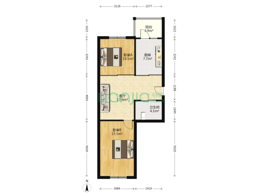 锦园小区锦秀丽都 2室1厅1卫 77平方