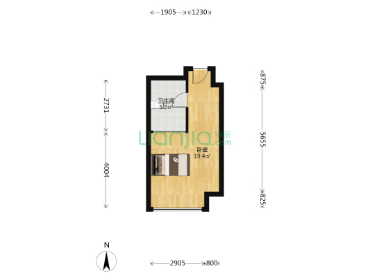 碧桂园未来时光 1室0厅1卫 36平方