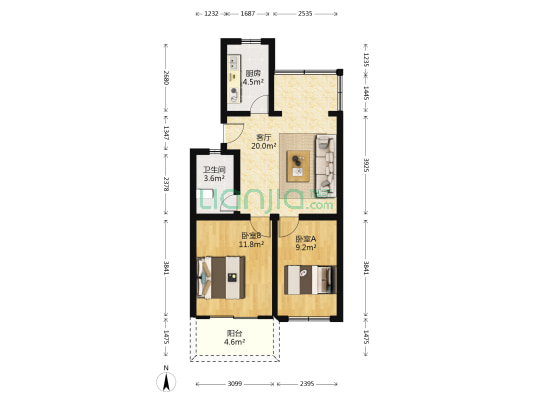 前埔南区文兴东二里 2室1厅1卫 67平方