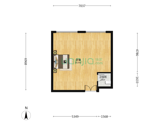 凯伦国际大厦 1室0厅1卫 66平方